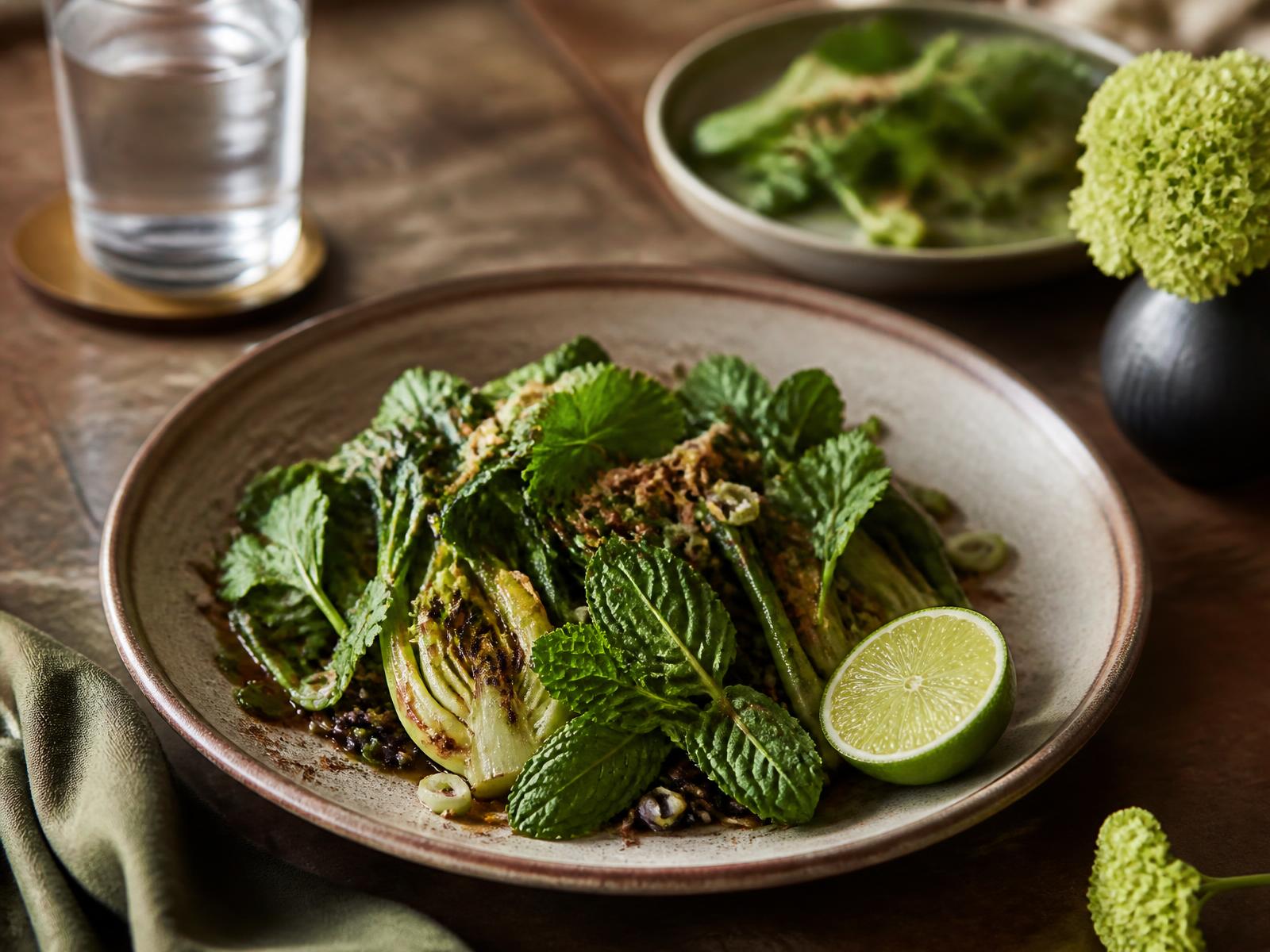 Fresh seasonal dish plated at a restaurant